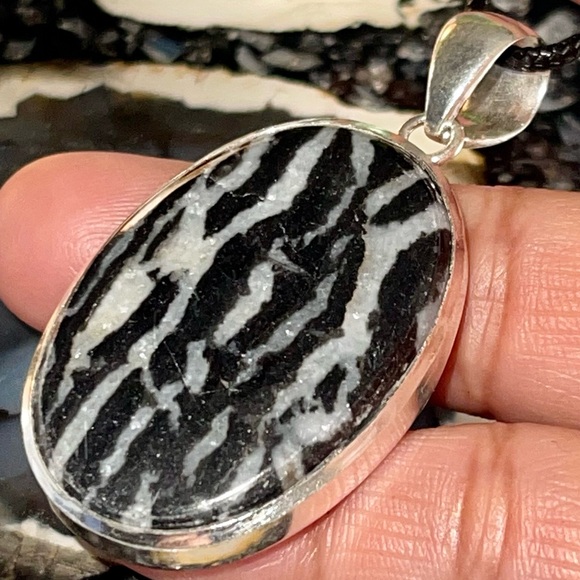 White Buffalo Turquoise Pendant 2 1/4” - Picture 3 of 17